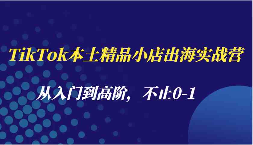 图片[1]_TikTok本土精品小店出海实战营，从入门到高阶，不止0-1_网创之家