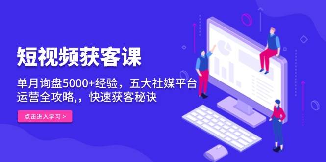 图片[1]_短视频获客课，单月询盘5000+经验，五大社媒平台运营全攻略,，快速获客秘诀_网创之家